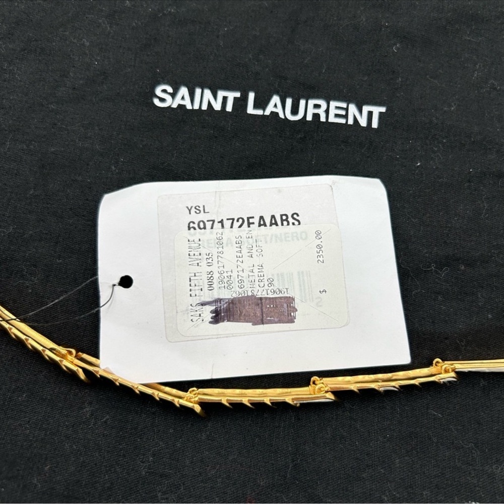 Women’s Saint Laurent gold tone necklace with alternating links - Picture 3 of 9